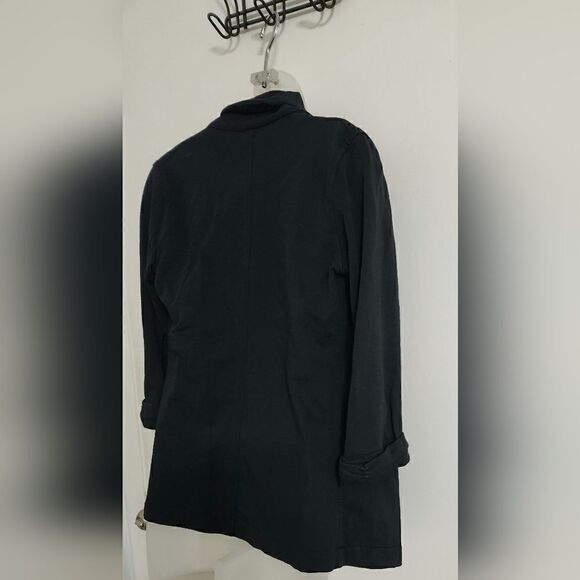 Theory black open front stretchy soft cardigan 3/4 length sleeve size Xs - Picture 4 of 4